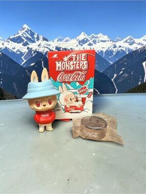 The Monsters Coca Cola Bunny Vinyl Figure — Red Sweater & Light Blue Hat